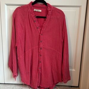 We The Free oversized button up shirt.  Size small